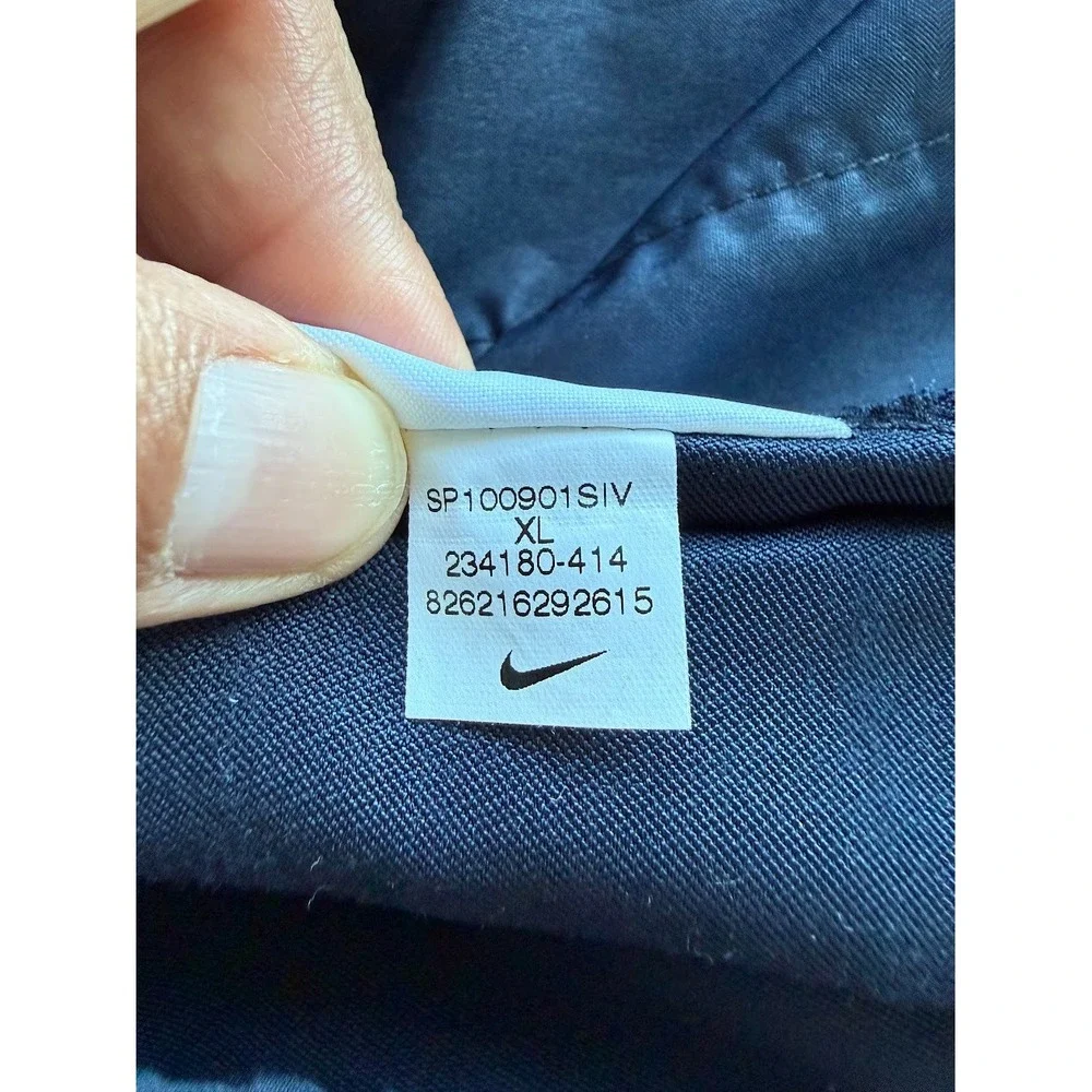 Nike Golf Windbreaker Pullover Men XL Blue V Neck Lightweight Zip Pockets Casual
